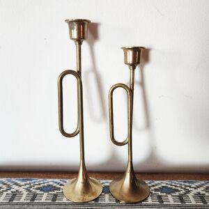 Vintage Brass Candle Holders